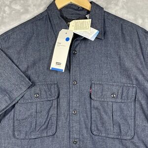 Levis Performance Shirt Mens Small Coolmax Oversized Button Up Pockets Outdoor